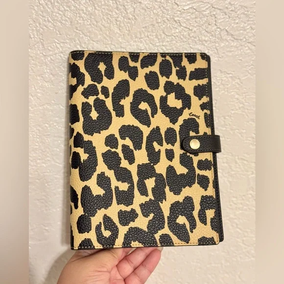 Coach Notebook With Leopard Print NWT Limited in Gold/Leopard